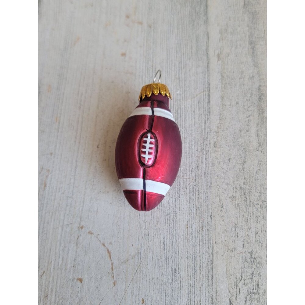 Mini blown glass football sport ornament Xmas